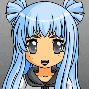 niebieskowłosa dziewczyna z anime