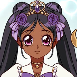 Kawaii magiczna dziewczyna z fioletową tiarą