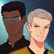 Geordi La Forge e Christopher Pike de Star Trek