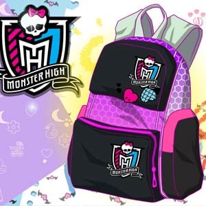 Pink and black Monster High backpack