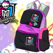 Pink and black Monster High backpack