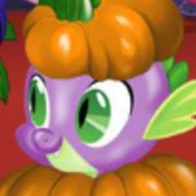 Rarity i Spike w kostiumach na Halloween