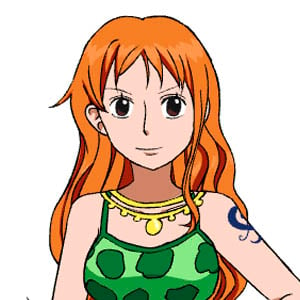 Nami, the female redhead pirate from One Piece