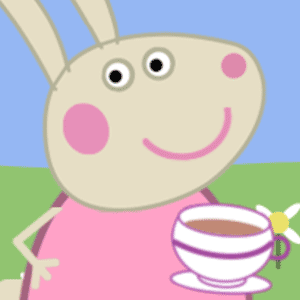 Bunny in the Peppa Pig cartoon style