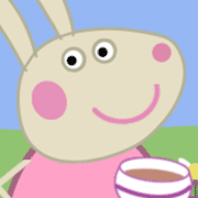 Coelhinho no estilo desenho animado da Peppa Pig