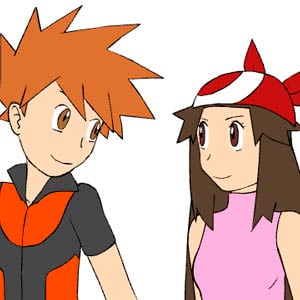 Una coppia di personaggi principali maschili e femminili anime Pokemon