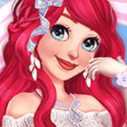 Princesa Ariel da Disney em vestido de noiva