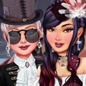 Princesses Aurora and Mulan in steampunk outfits