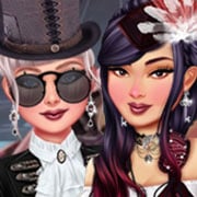 Princesses Aurora and Mulan in steampunk outfits