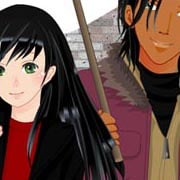 ¡Viste a una pareja anime durante el invierno teniendo un momento romántico juntos!