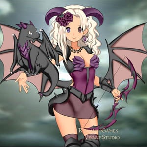 Garota sexy de dragão anime