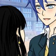 Scena w stylu mangi lub anime przedstawiająca parę w liceum, na studiach i stwórz własne oryginalne postacie