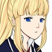 Cute anime-style, kawaii, scene creator of a boy and a girl in a school