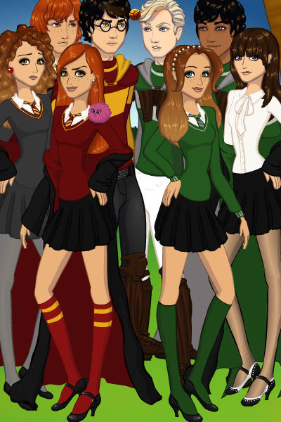 Confrontation before Quidditch with Harry.Ginny.Ron.Hermione.Draco ...