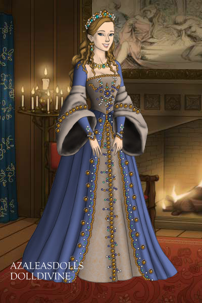 Catherine Howard blue silver dress by LadyAquanine